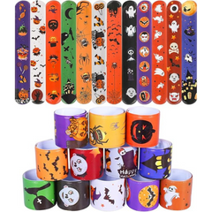 48Pcs Halloween Slap Bracelets Party Favors Toys for Kids Party Favor Treat Bags