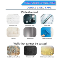 50Pcs Heavy Duty Double Sided Foam Tape Strong Pad Mounting Adhesive Tape,Black