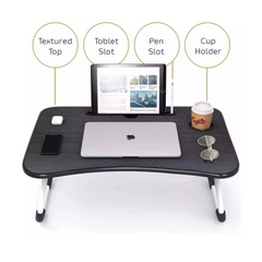 Laptop Tray Lap Desk Stand Foldable Bed Table Notebook Tray Cup Slot, 2 Pack