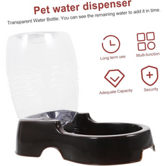 Pet Dog Cat Waterer Automatic Dispenser, Dog Cat Drink Water Gravity Large Bowl