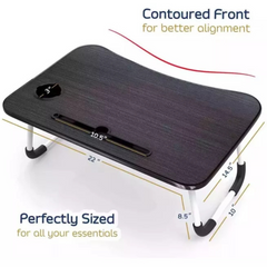 Laptop Tray Lap Desk Stand Foldable Bed Table Notebook Tray Cup Slot, 2 Pack