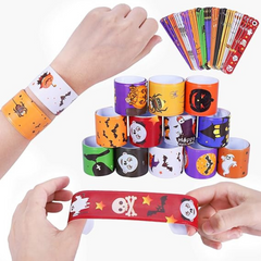 48Pcs Halloween Slap Bracelets Party Favors Toys for Kids Party Favor Treat Bags