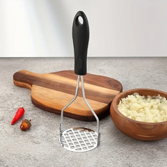 Potato Mash Vegetable Masher Kitchen Gadget Hand Tool 10" Stainless Steel Metal