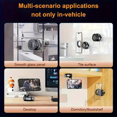 360° Adjustable Vacuum Suction Cup Magnetic Car Phone Holder Mount for MagSafe