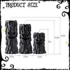 Halloween Ghost Decor: Black Scary Ghost Face Candle Holder Halloween Table Decor