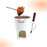 Ceramic Chocolate Fondue, Butter, and  Cheese Warmer Mug Set