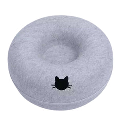 Felt Donut Cat Tunnel Bed | Interactive Zippered Hideout