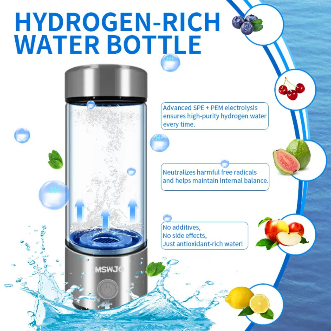 Hydrogen Rich Alkaline Water Ionizer Generator Bottle Cup Portable Mug 420ml USB