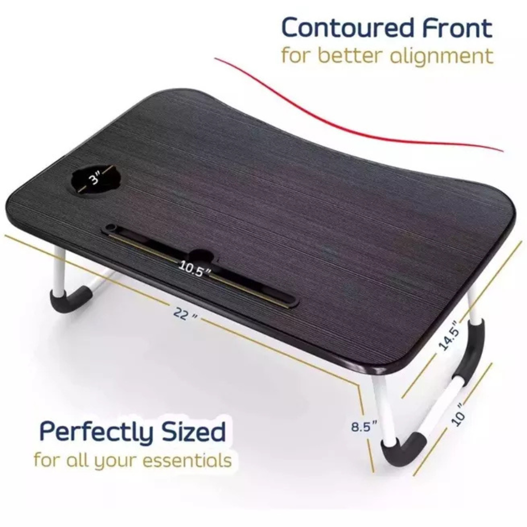 Laptop Tray Lap Desk Stand Foldable Bed Table Notebook Tray Cup Slot, 2 Pack