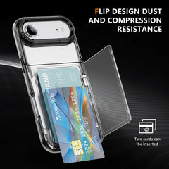 Clear iPhone Case with Card Holder,  Kickstand and Slim Wallet Cover