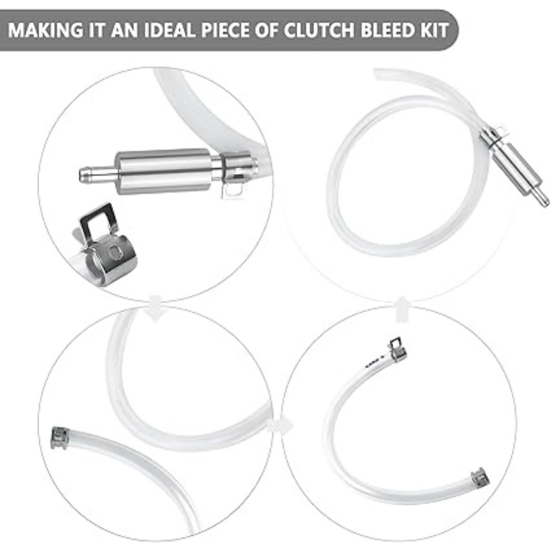 Car Brake Bleeder Hose with One Way Check Valve,Durable Brake Fluid Bleeder Hose