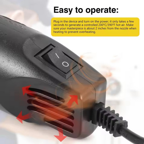 300W Handheld Hot Air Gun Portable Mini Heat Gun for DIY Crafts Shrink Wrapping