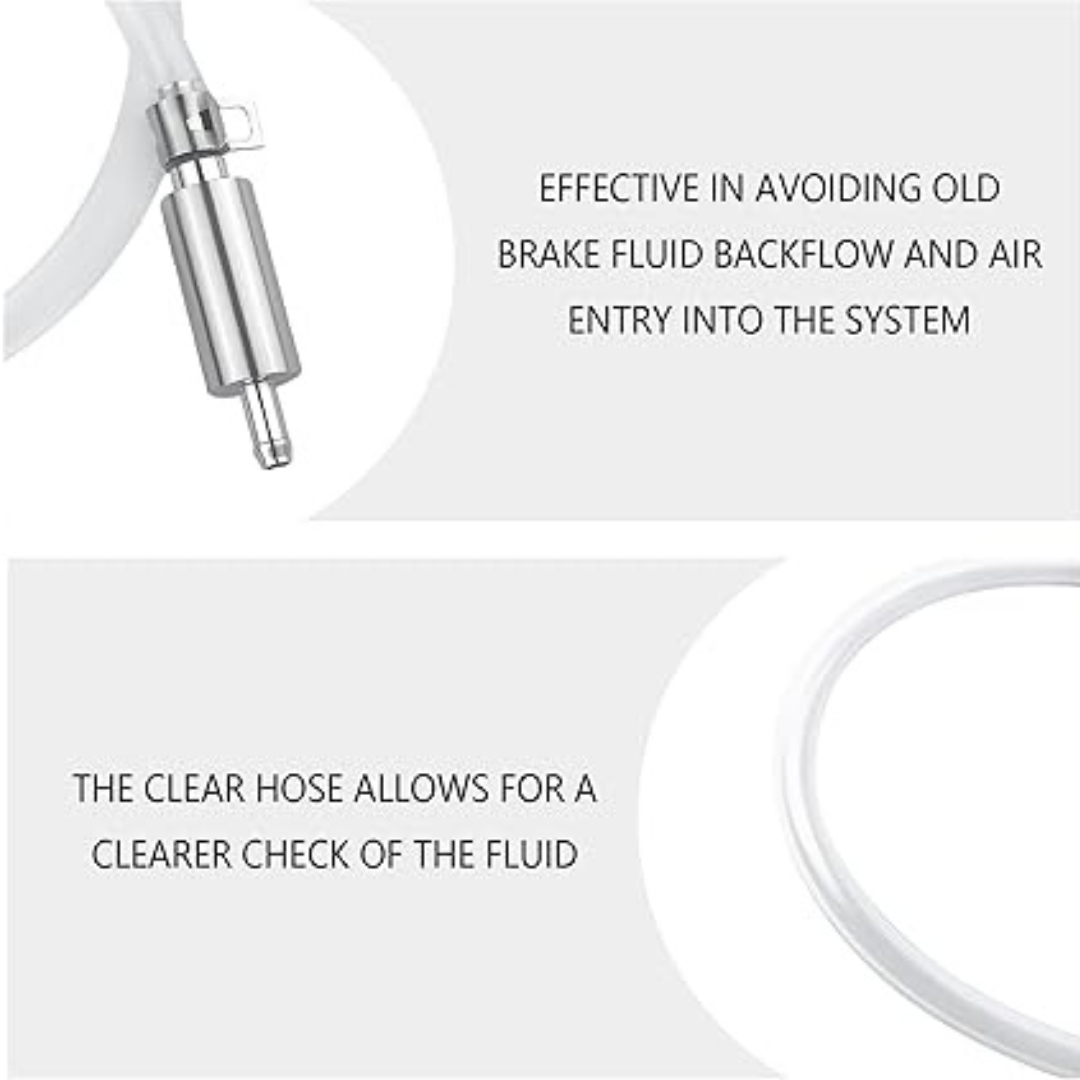 Car Brake Bleeder Hose with One Way Check Valve,Durable Brake Fluid Bleeder Hose