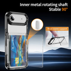 Clear iPhone Case with Card Holder,  Kickstand and Slim Wallet Cover