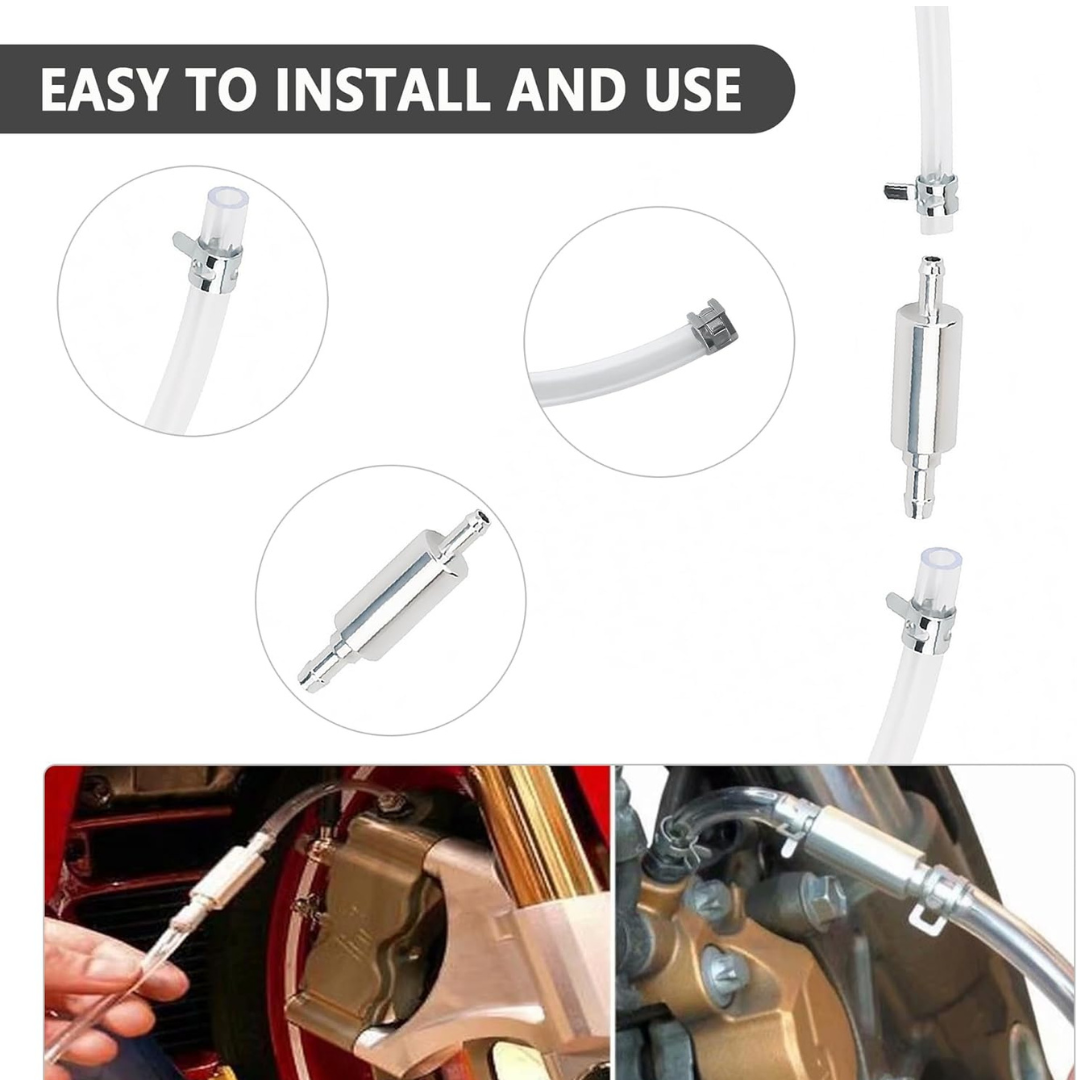 Car Brake Bleeder Hose with One Way Check Valve,Durable Brake Fluid Bleeder Hose