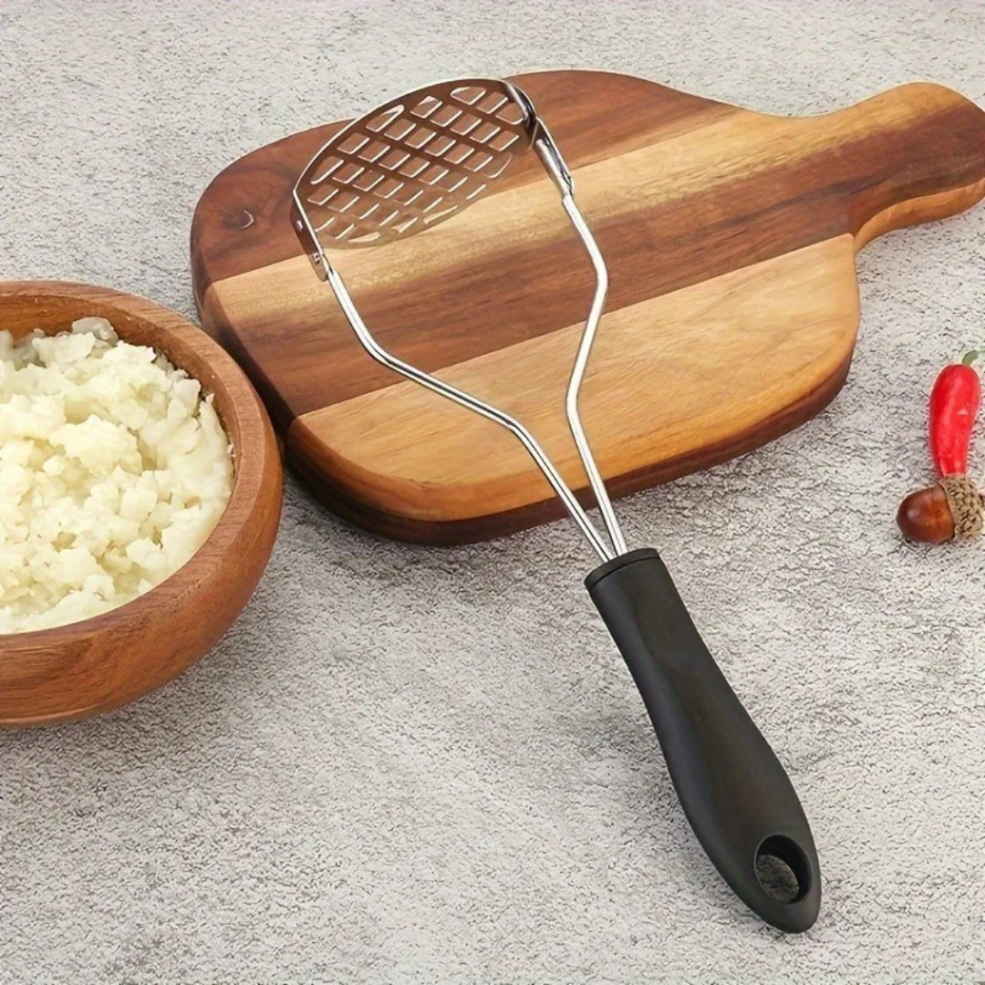 Potato Mash Vegetable Masher Kitchen Gadget Hand Tool 10" Stainless Steel Metal