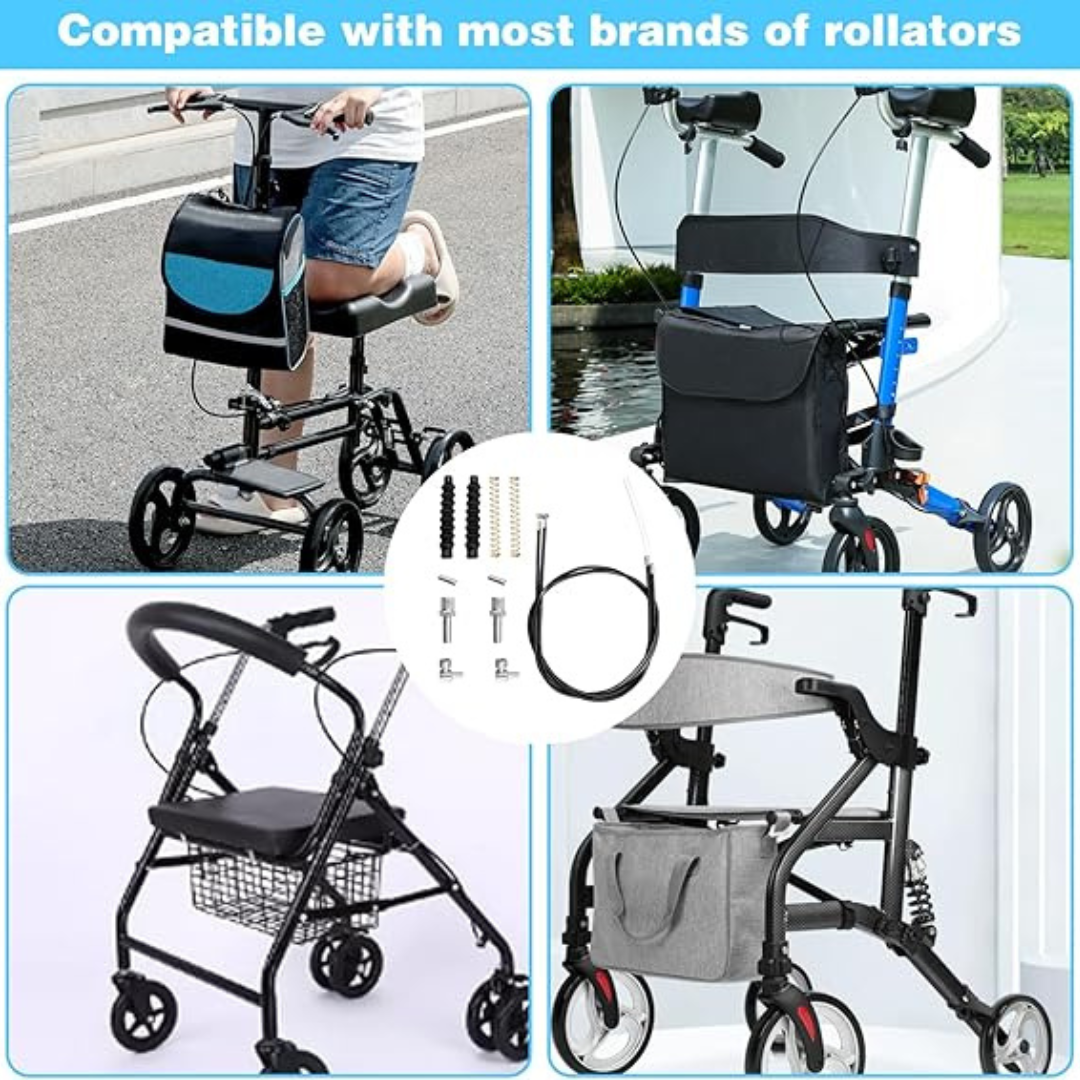 14Pcs Brake Cable Drive Rollator Replacement Parts, Brake Cable Parts for Walker