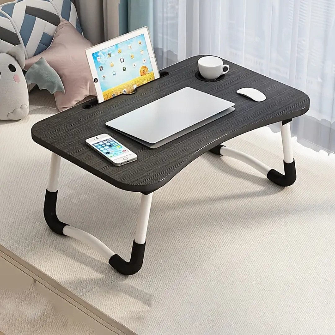 Laptop Tray Lap Desk Stand Foldable Bed Table Notebook Tray Cup Slot, 2 Pack