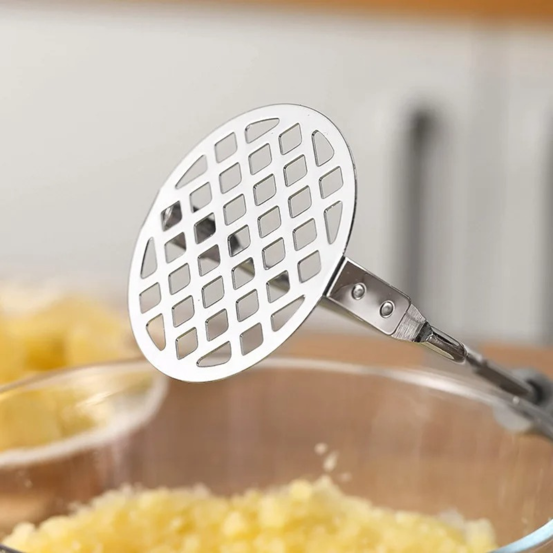 Potato Mash Vegetable Masher Kitchen Gadget Hand Tool 10" Stainless Steel Metal