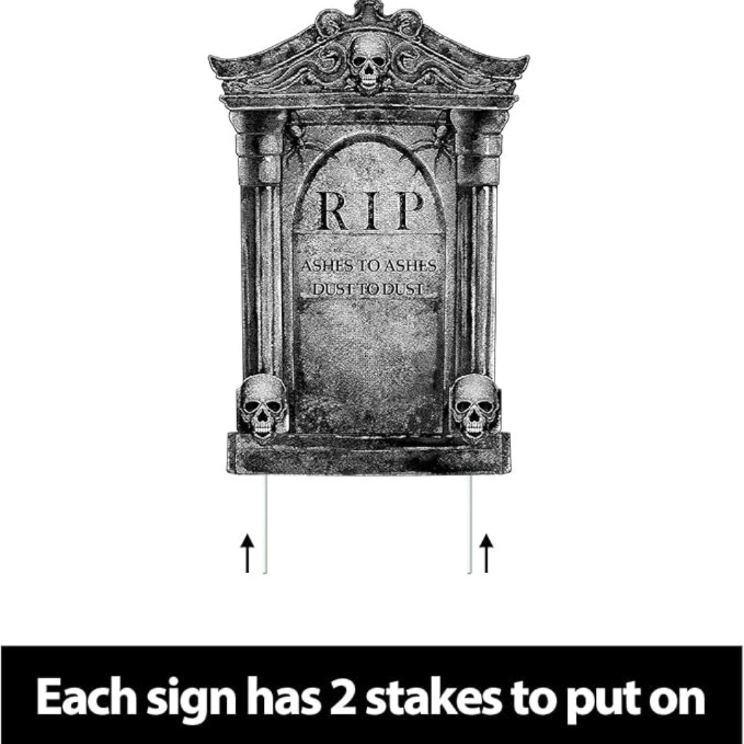 Graveyard Halloween Decorations Tombstones: 6Ct Large Tombstone Halloween