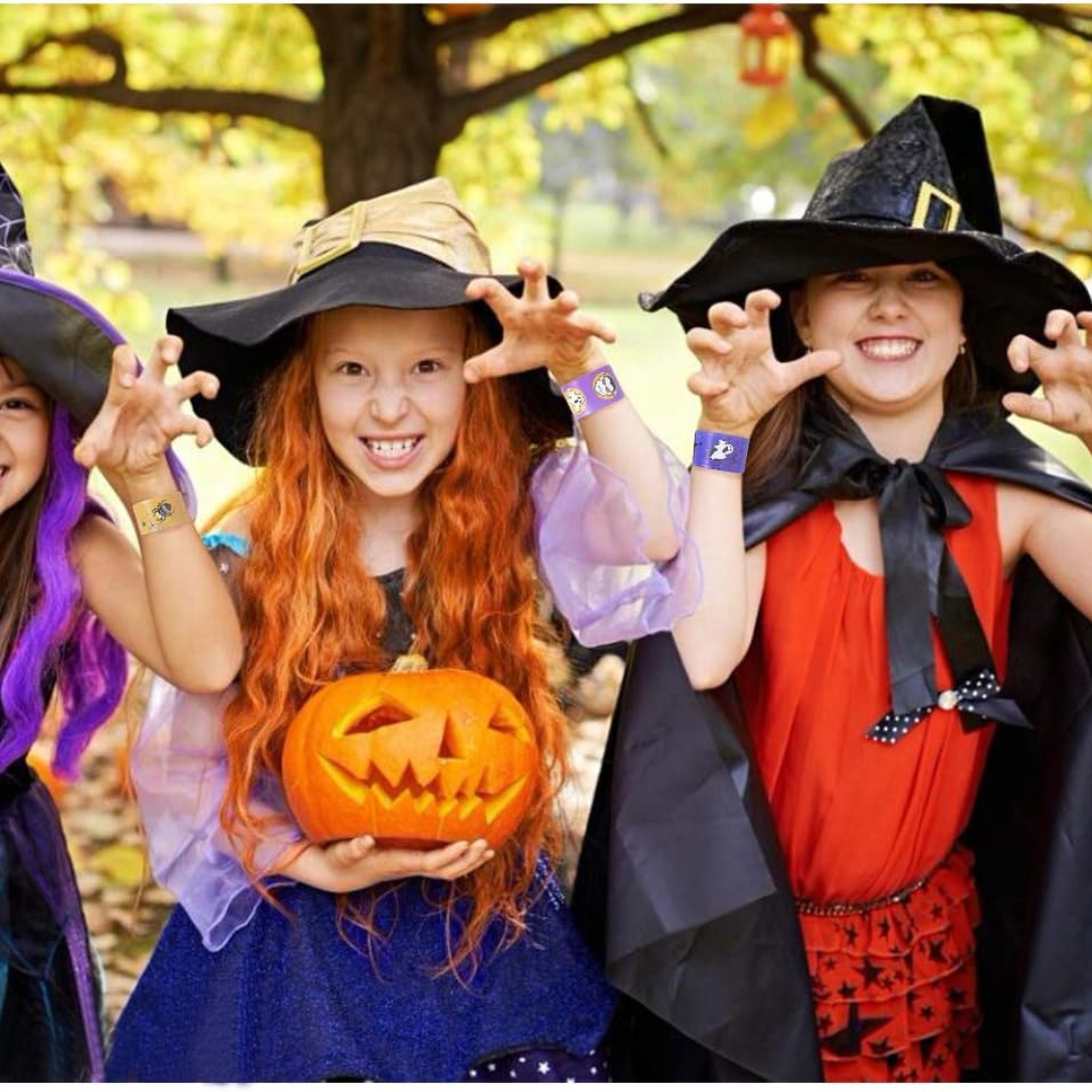 48Pcs Halloween Slap Bracelets Party Favors Toys for Kids Party Favor Treat Bags