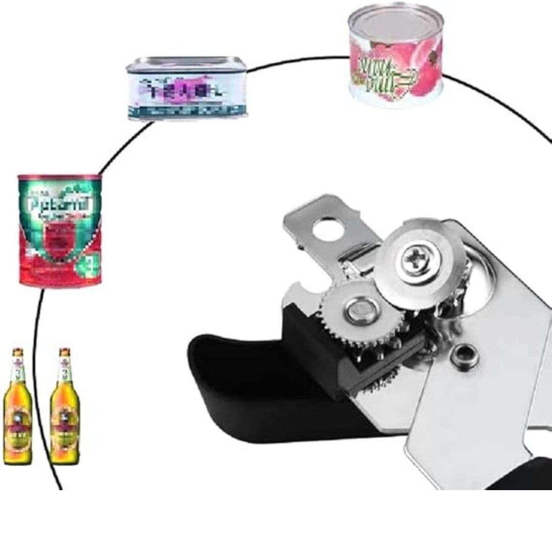 Heavy Duty Can Opener Smooth Edge Manual Stainless Steel Handy Easy Turn Knob