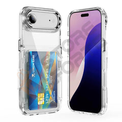 Clear iPhone Case with Card Holder,  Kickstand and Slim Wallet Cover