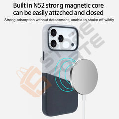 Magnetic Leather & Fabric iPhone Case with Card Slot