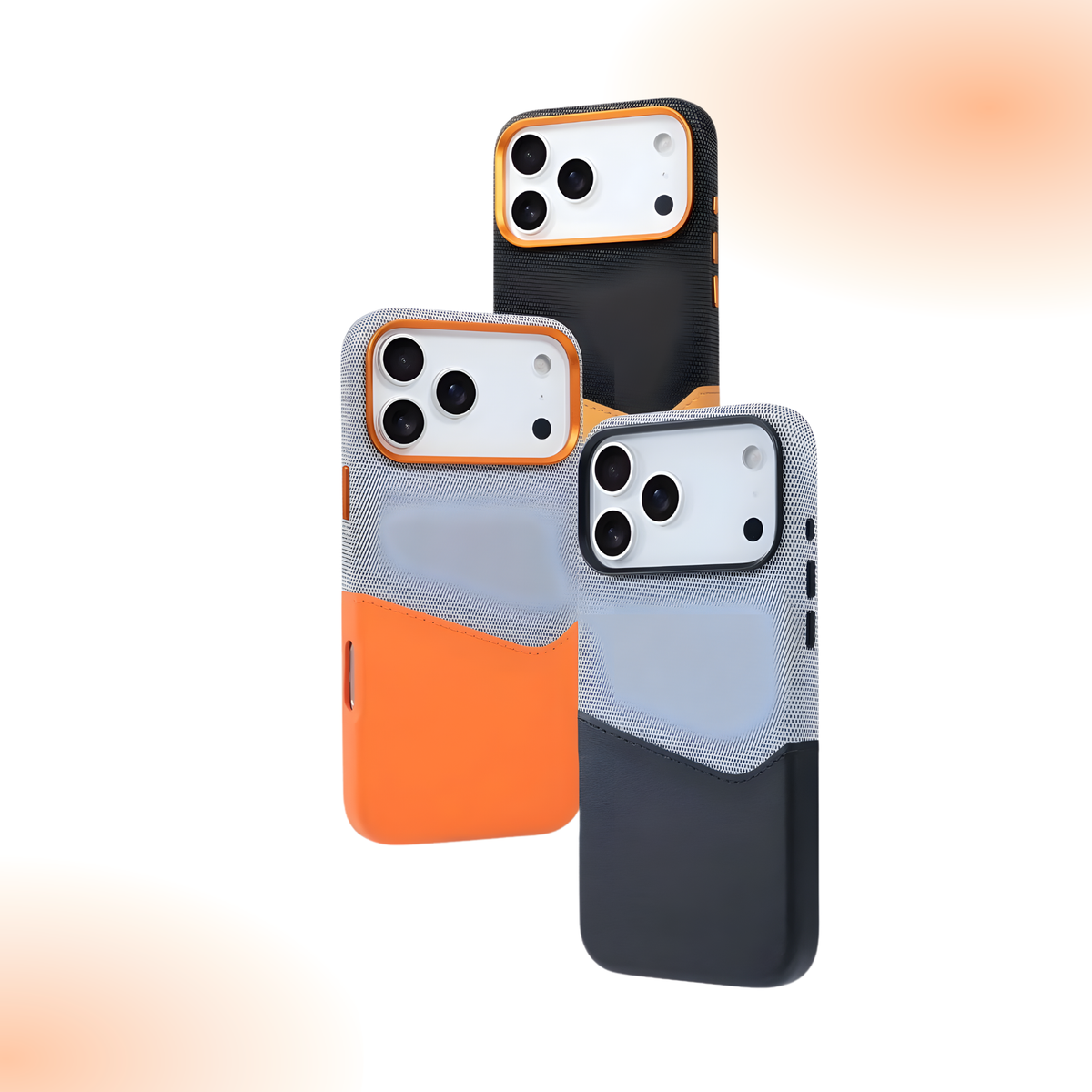 Magnetic Leather & Fabric iPhone Case with Card Slot