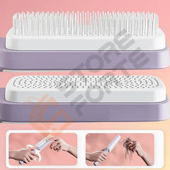 One-Click Self-Cleaning Hairbrush | 3D Air Cushion Massage Brush