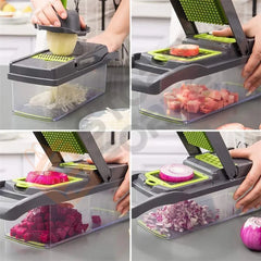 12-in-1 Vegetable Chopper & Slicer with Basket